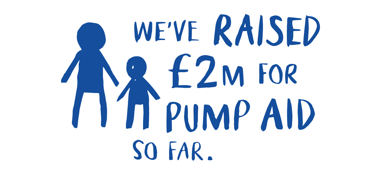 We've raised £2m for Pump Aid so far.